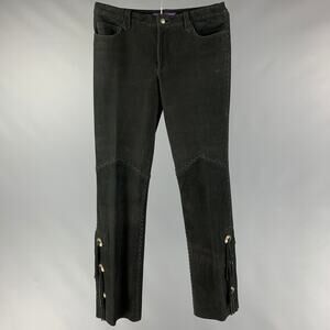 RALPH LAUREN COLLECTION by Size 10 Black Suede Western Casual Pants